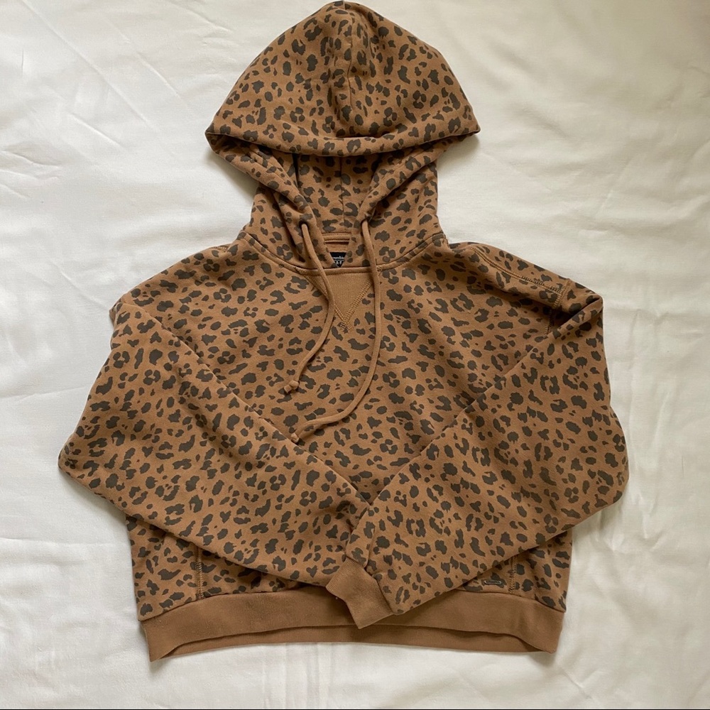 GUC Leopard print cropped hoodie